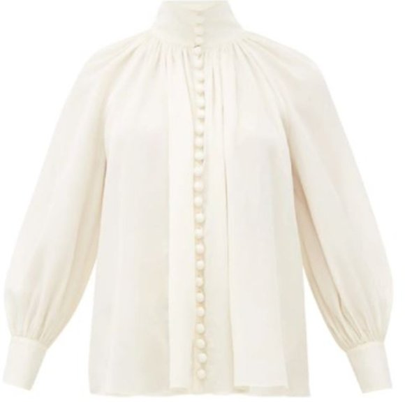 Zimmermann Tops - NWOT Zimmerman High Neck Button Blouse